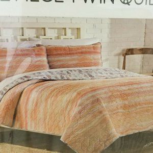 ZENSA REVERSIBLE 2 PC TWIN/XL ORANGE TWIN QUILT SE